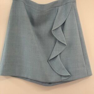 J CREW MINI SKIRT CAROLINA BLUE 10 WOOL